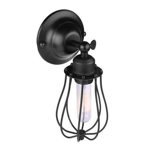 Industrial Drop-Cage Wall Lamp